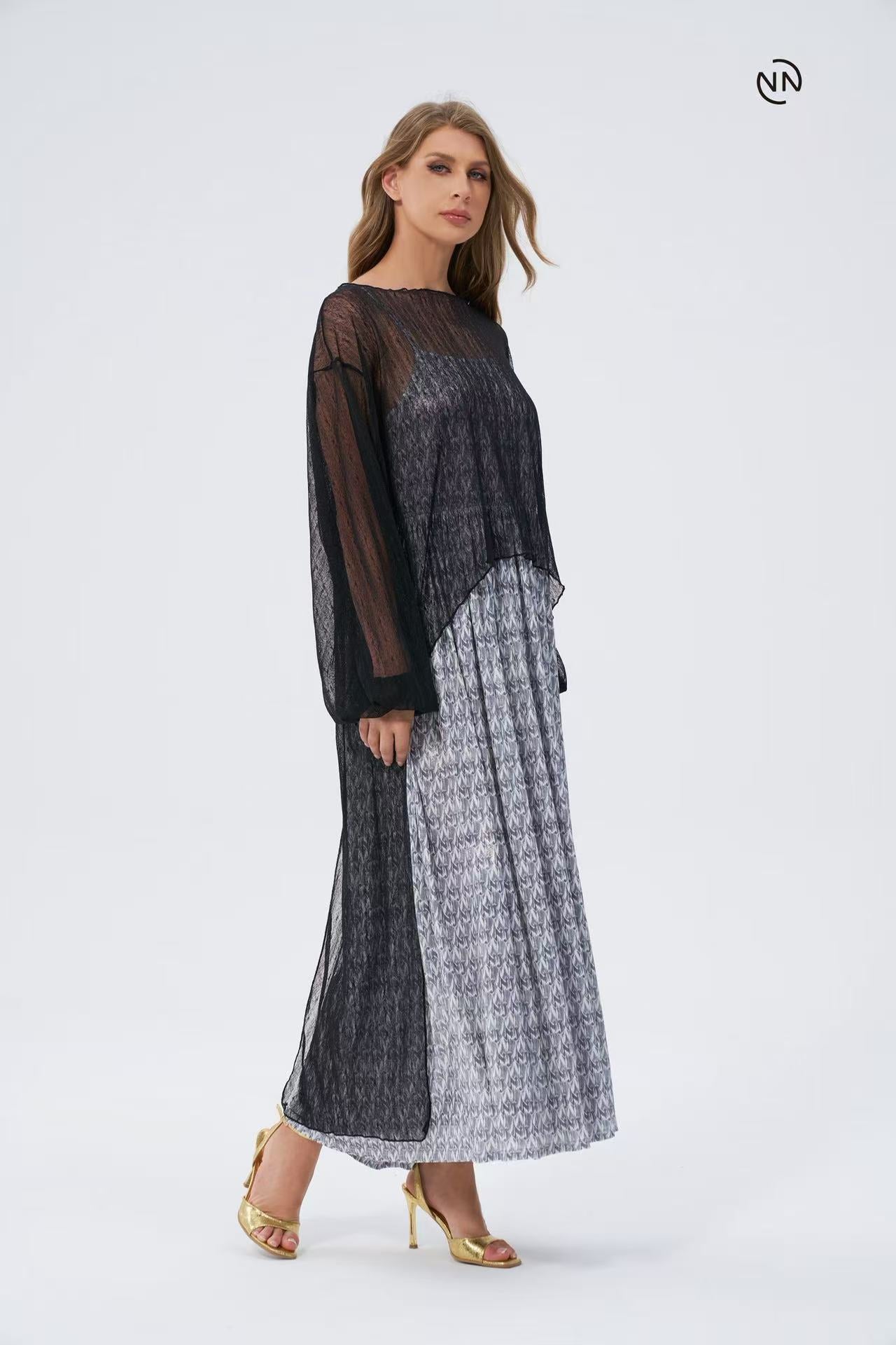 #2024 Black & White Dress For Women