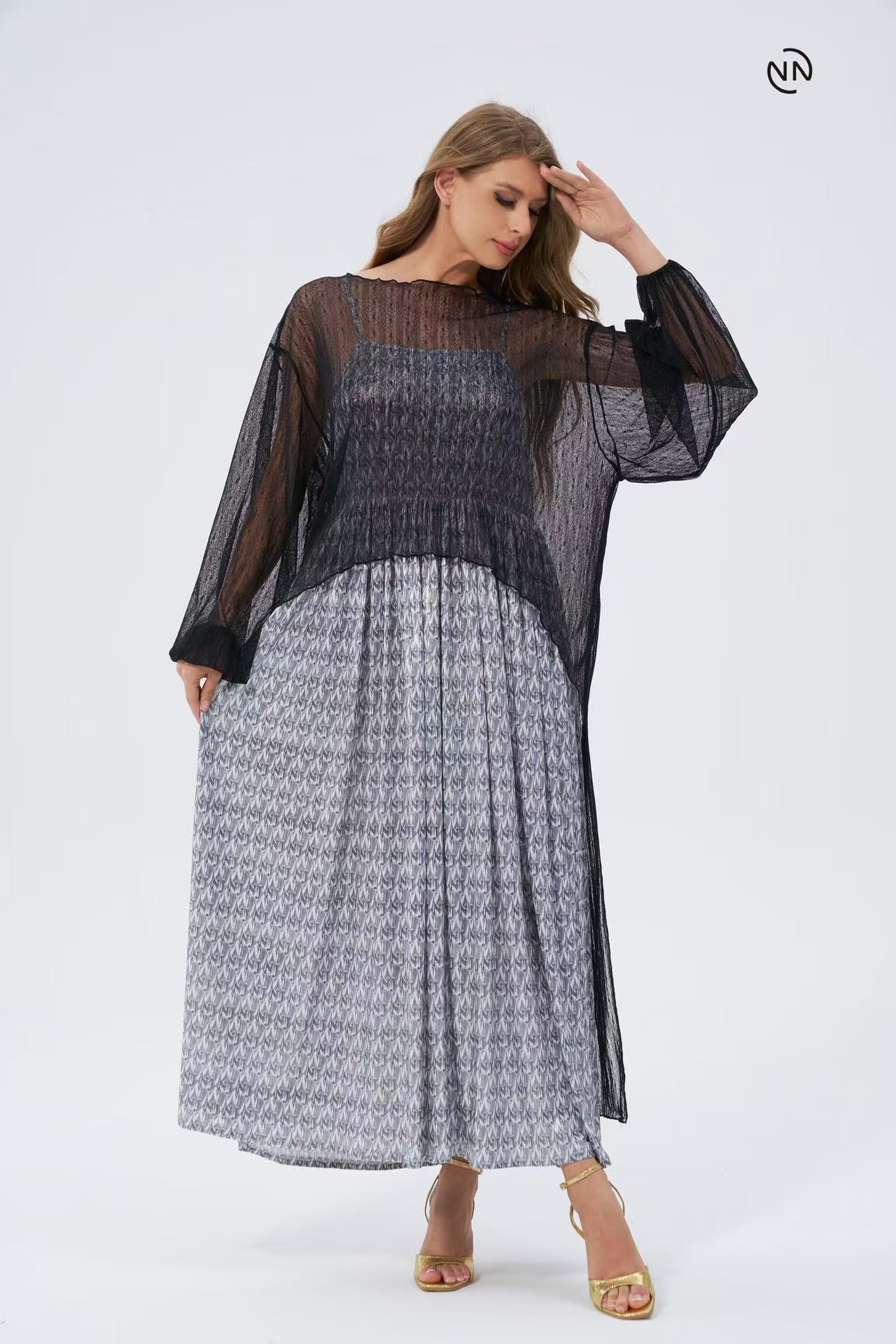 #2024 Black & White Dress For Women