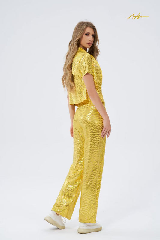 #NJ2002 Marble Yellow Sport Dress For Women