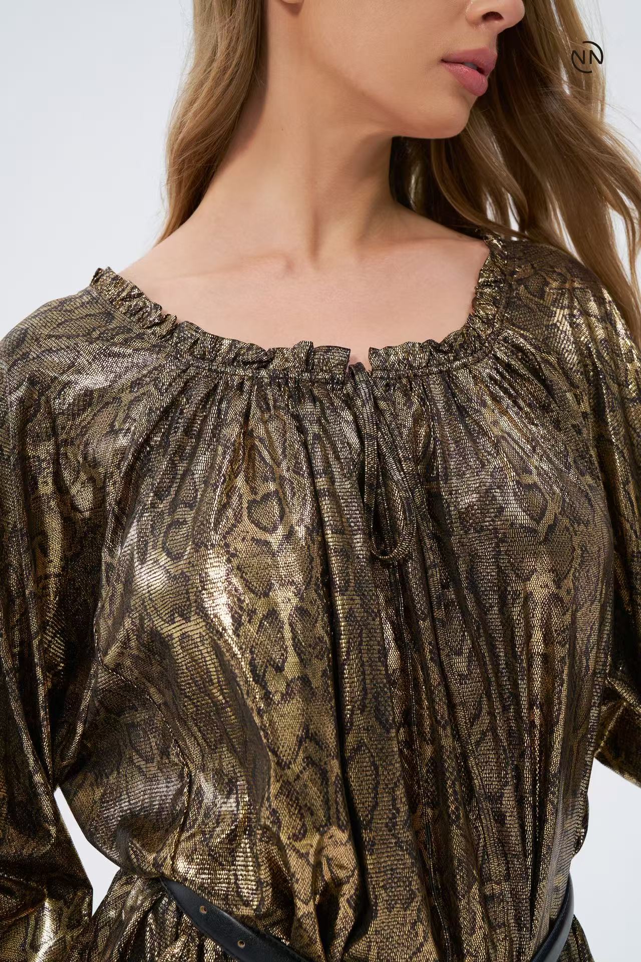 #N0009 Metallic Serpantine Dress For Women