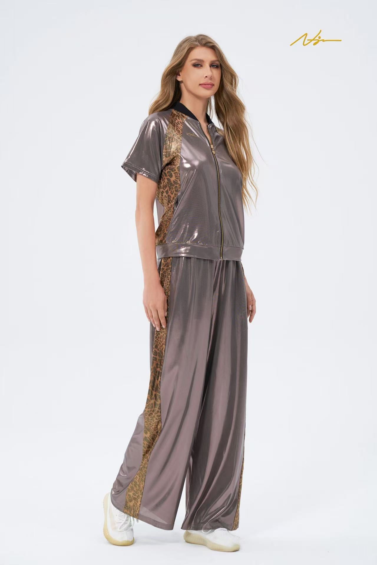 #NJ2000 Metallic Leopard Sports Dress For Women