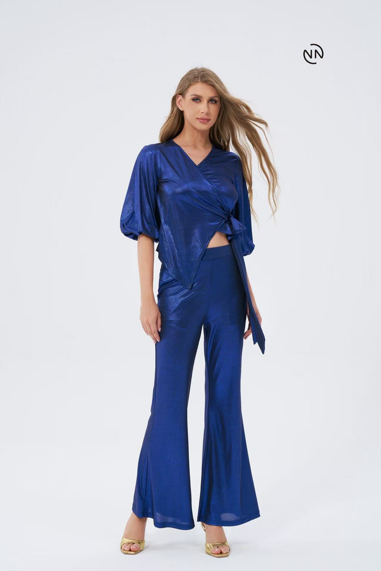 #2025 Metallic Blue Dress For Women